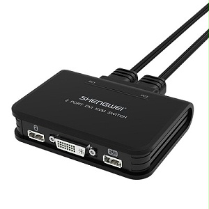 DVI KVM 2进1出切换器