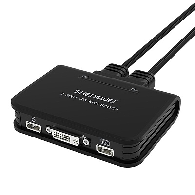 DVI KVM 2进1出切换器