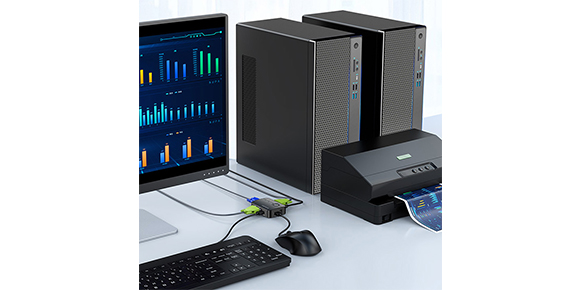 胜为新品2口VGA KVM切换器DVUS102G__连接展示 胜为新品2口VGA KVM切换器DVUS102G__连接展示