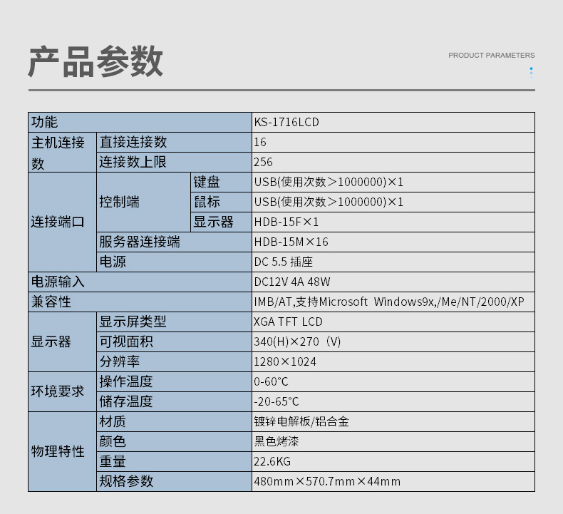 KVM切换器参数 1716