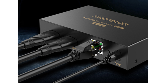 胜为HDMI网线延长器HEC-2200AB发射端连接展示