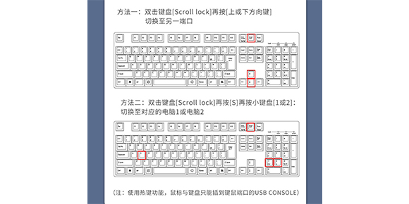 胜为新品2口VGA KVM切换器DVUS102G___热键切换方法