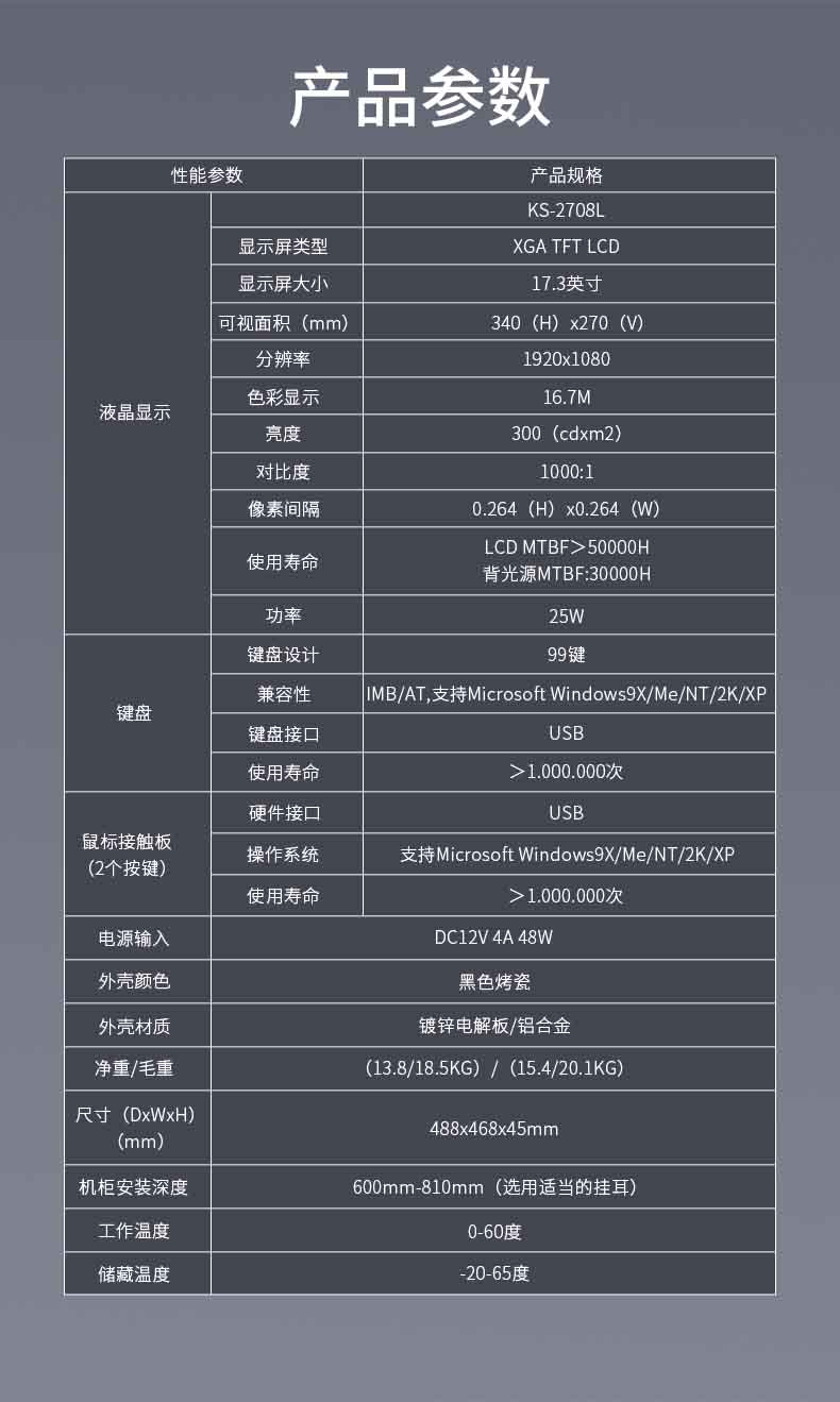 胜为高清宽屏短款LCD KVM切换器KS-2708L---15