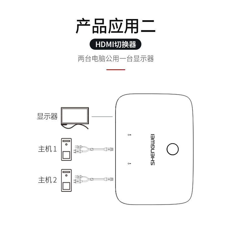 胜为4K高清HDMI KVM切换器2口KS-302H___790__05